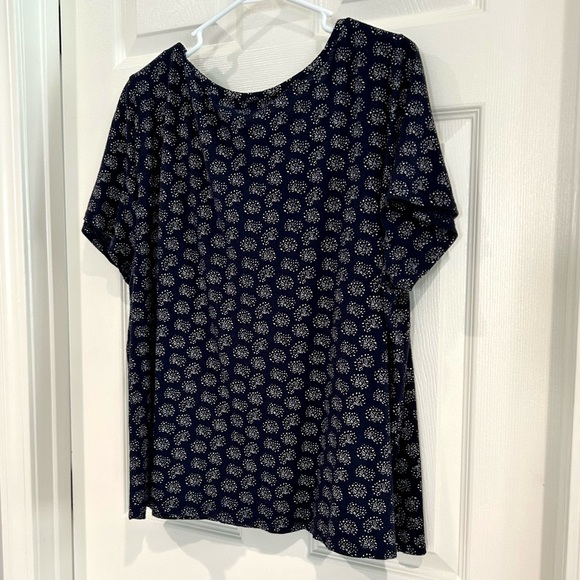 Lane Bryant Embroidered Tassel Boho Blouse Plus Size 18/20 Short Sleeve Peasant - Picture 10 of 15